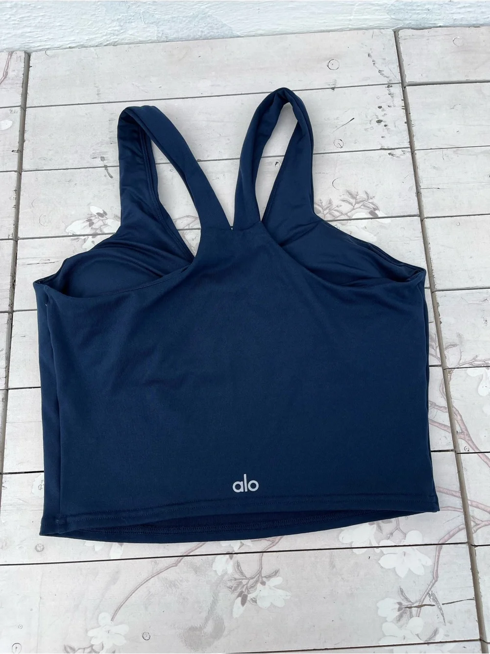 ALO Yoga Deep Blue V-Neck Sports Tank